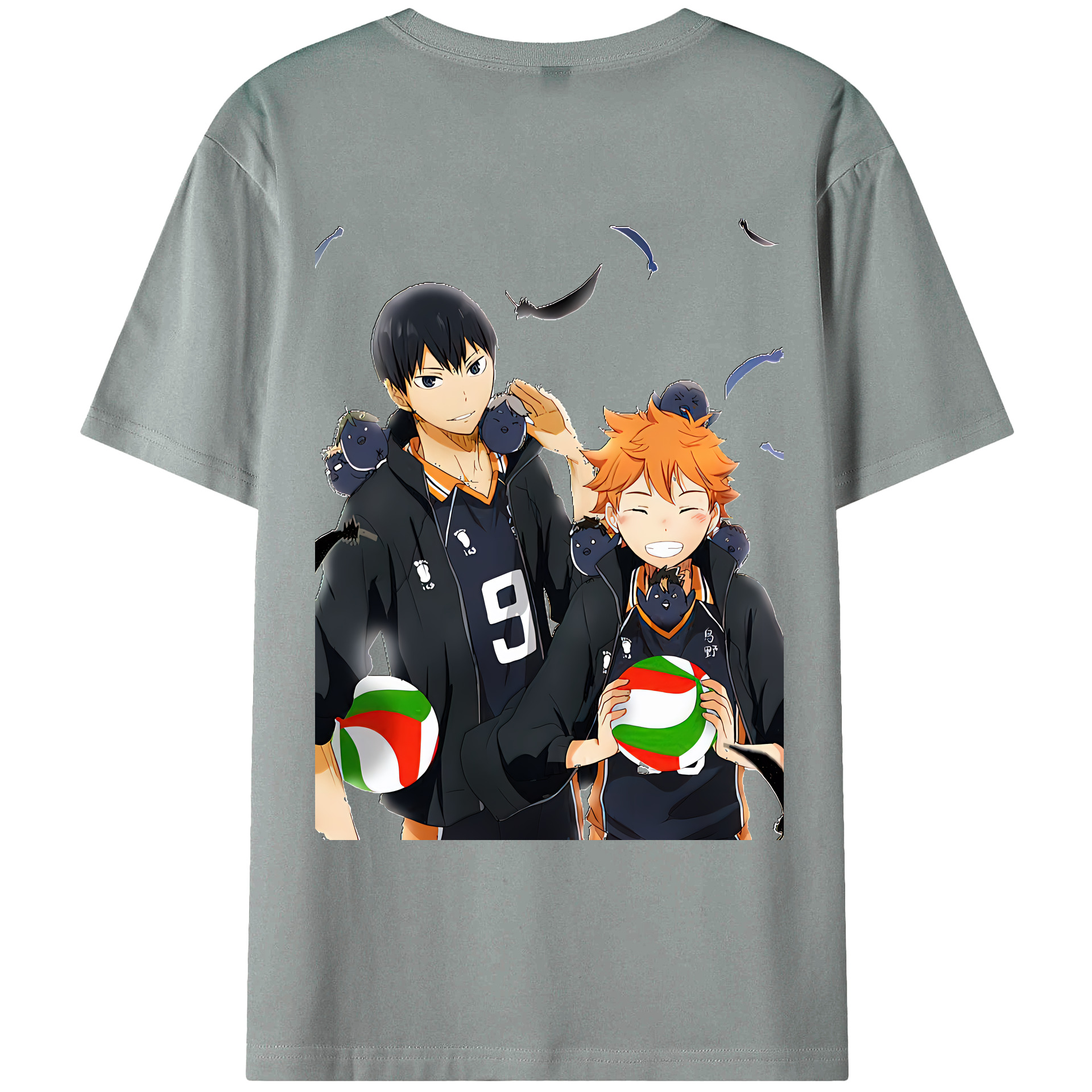 （画像用） ハイキュー!! Haikyu!! 綿100％ メンズ半袖Tシャツ（バックプリント） 通気性